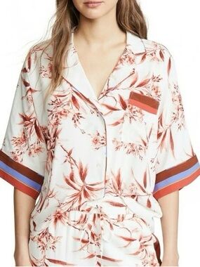 Joie Bayley relaxed fit red tropical floral print top